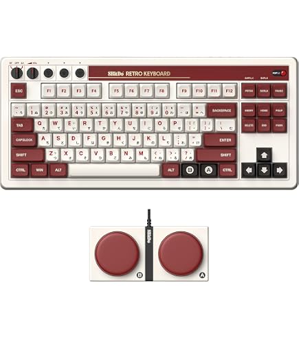 8BitDo Retro 108 キーボード　本体 US配列 おまけキーキャップ Amazon | 8BitDo Retro 108 メカニカルキーボード 108キーと一体型